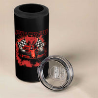 Racing Car Checkered Flag 4 in 1 Can Cooler Tumbler Pit Crew Race Car