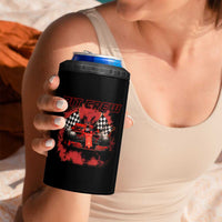 Racing Car Checkered Flag 4 in 1 Can Cooler Tumbler Pit Crew Race Car