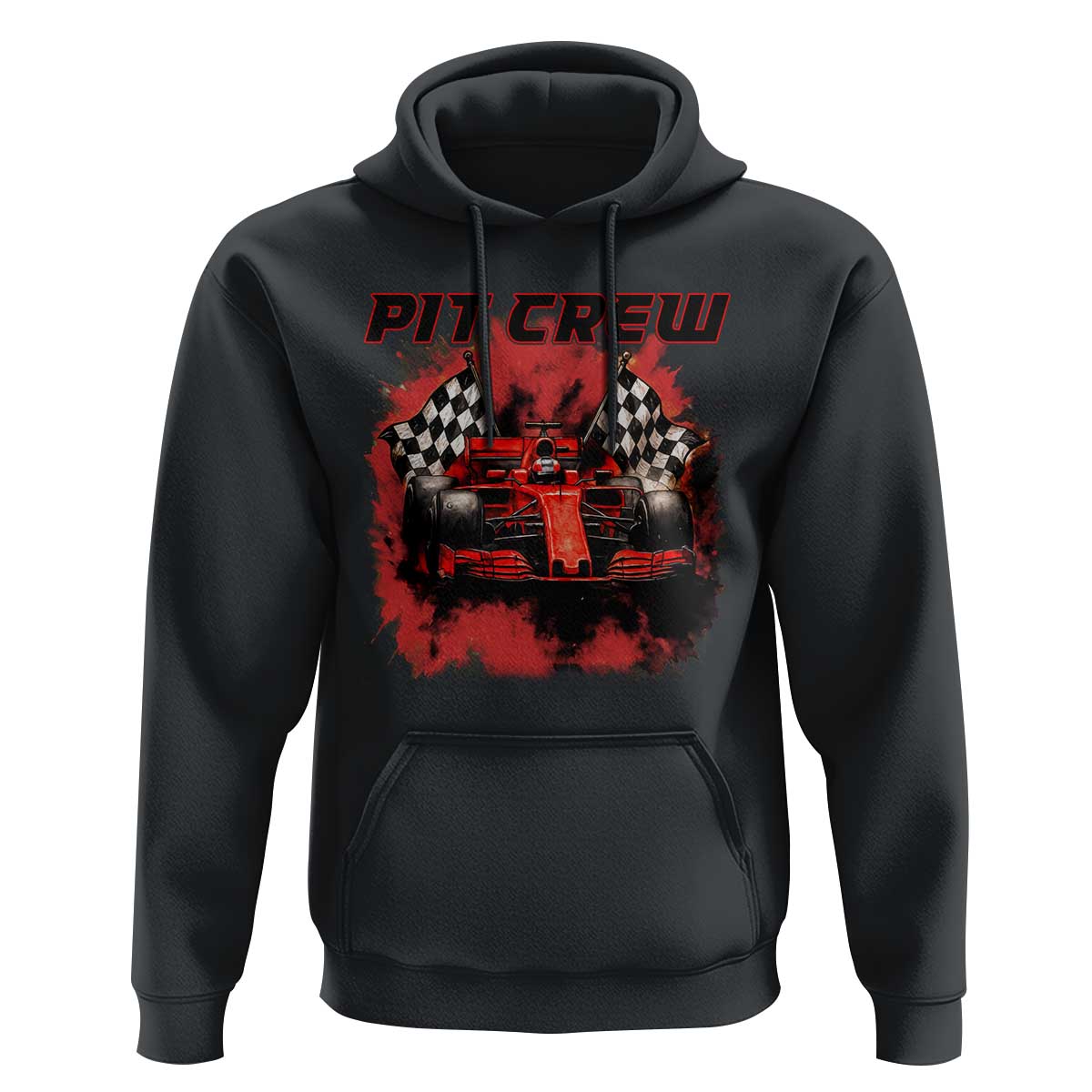 Racing Car Checkered Flag Hoodie Pit Crew Race Car - Wonder Print Shop