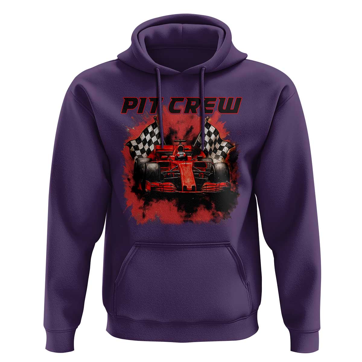 Racing Car Checkered Flag Hoodie Pit Crew Race Car - Wonder Print Shop