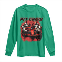 Racing Car Checkered Flag Long Sleeve Shirt Pit Crew Race Car - Wonder Print Shop