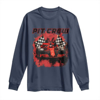 Racing Car Checkered Flag Long Sleeve Shirt Pit Crew Race Car - Wonder Print Shop