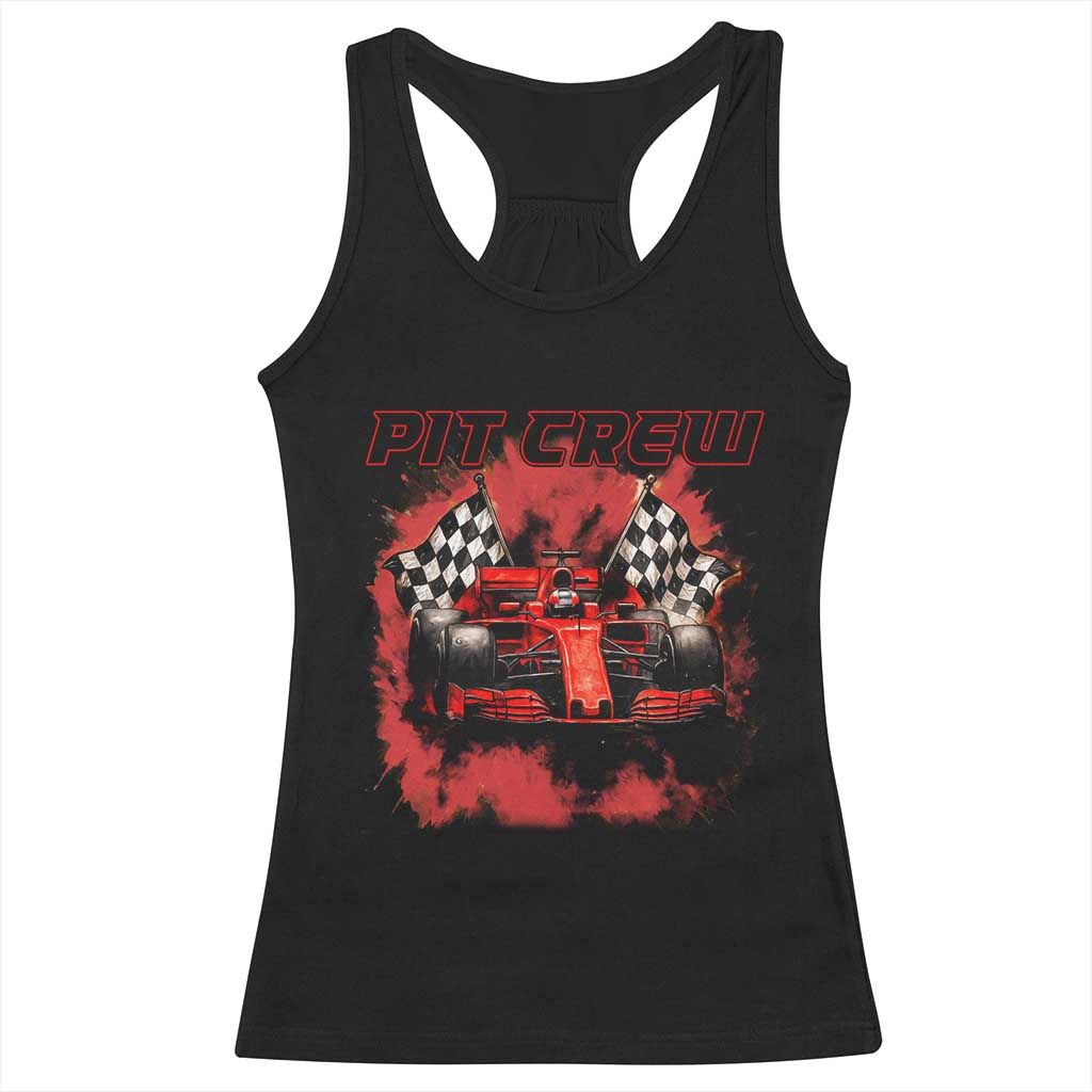 Racing Car Checkered Flag Racerback Tank Top Pit Crew Race Car - Wonder Print Shop