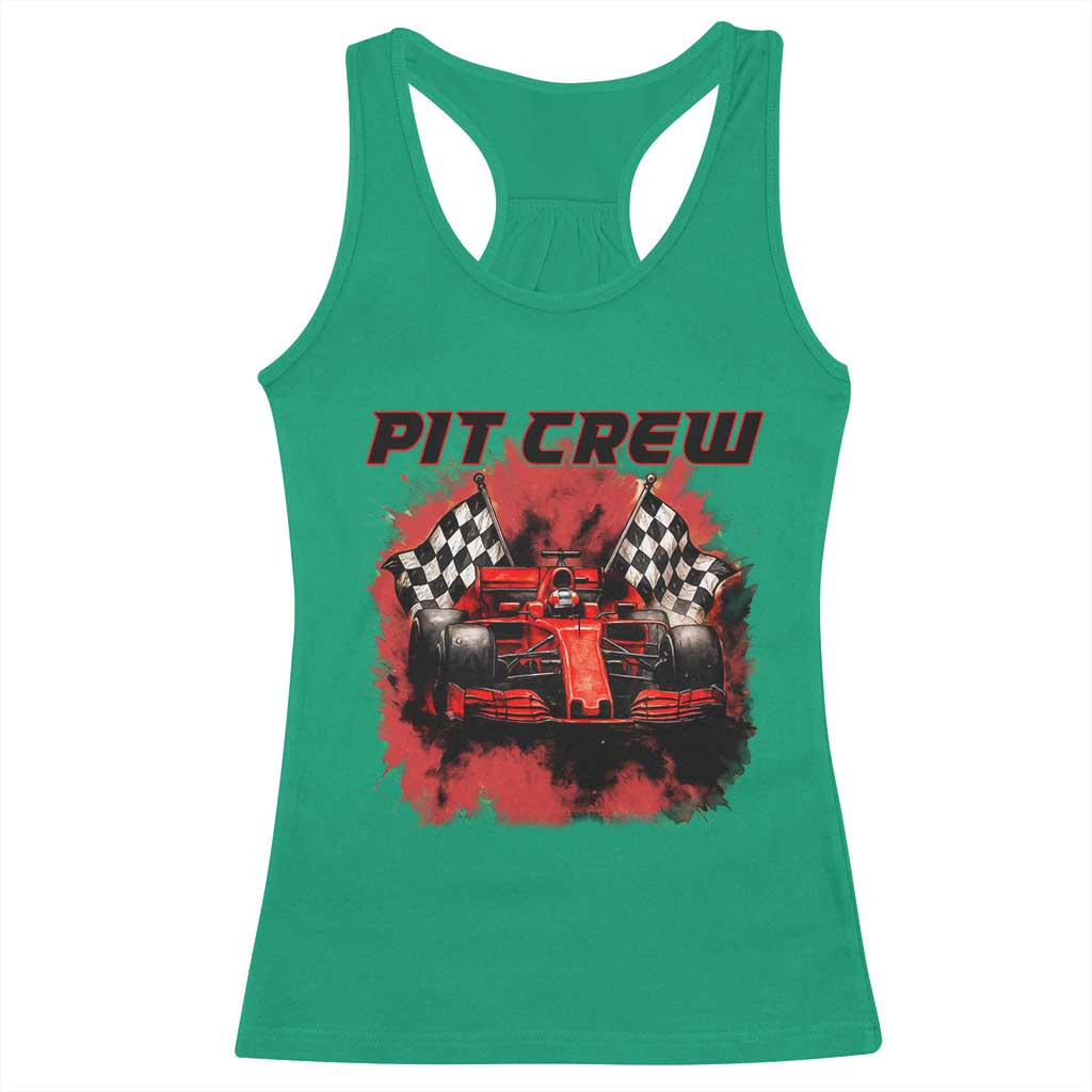 Racing Car Checkered Flag Racerback Tank Top Pit Crew Race Car - Wonder Print Shop