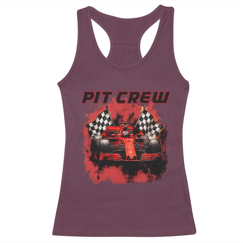 Racing Car Checkered Flag Racerback Tank Top Pit Crew Race Car - Wonder Print Shop