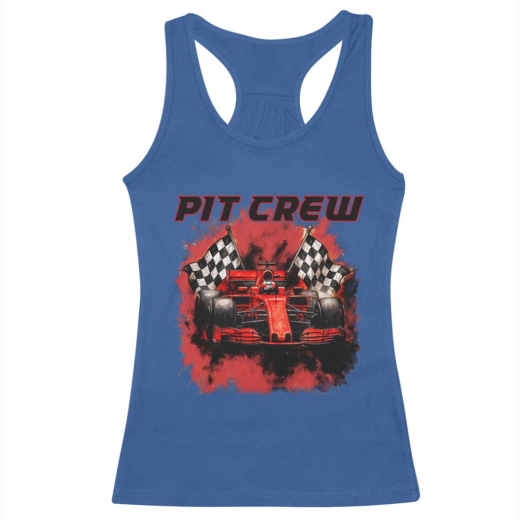 Racing Car Checkered Flag Racerback Tank Top Pit Crew Race Car - Wonder Print Shop