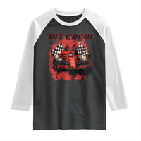 Racing Car Checkered Flag Raglan Shirt Pit Crew Race Car - Wonder Print Shop