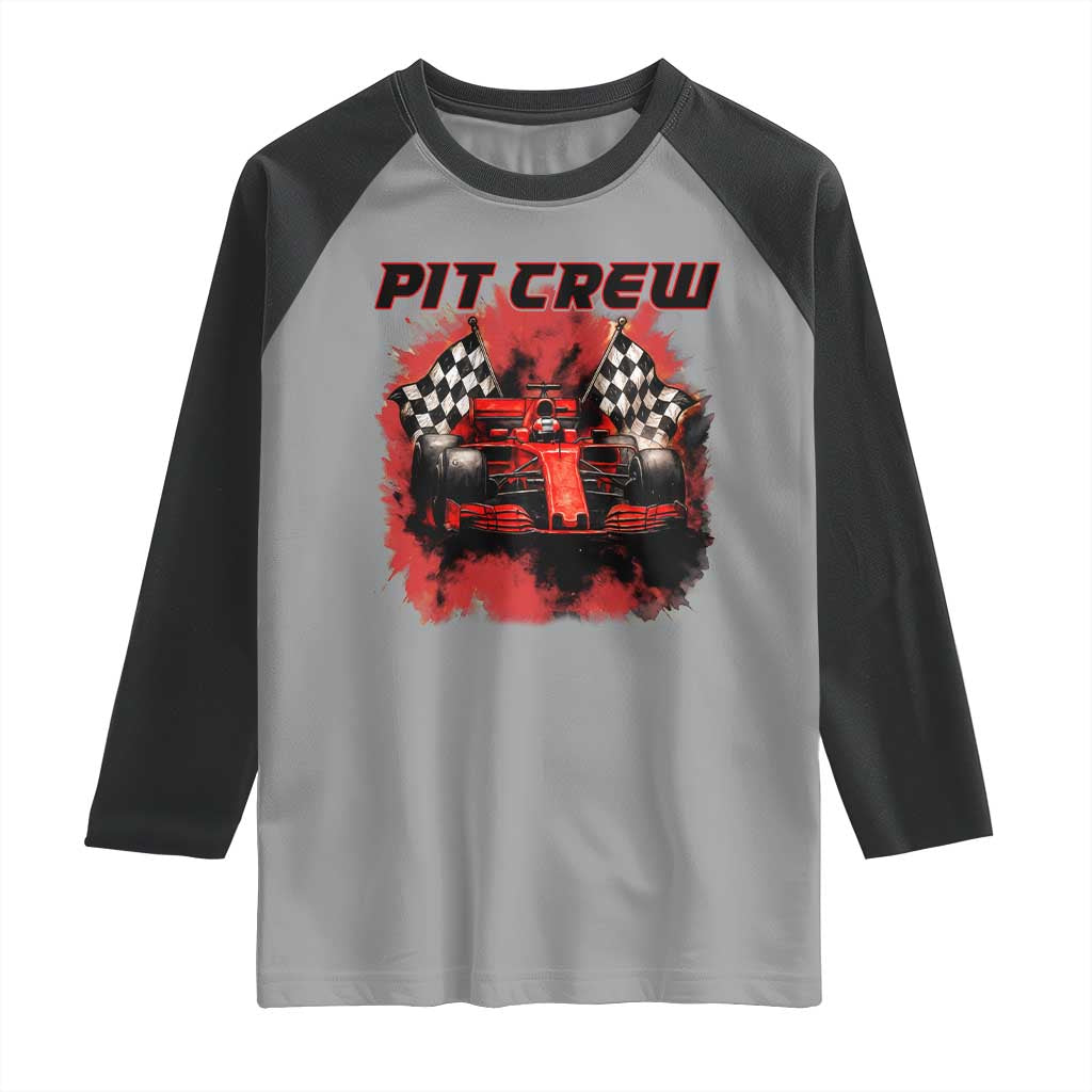 Racing Car Checkered Flag Raglan Shirt Pit Crew Race Car - Wonder Print Shop