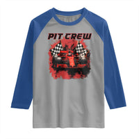 Racing Car Checkered Flag Raglan Shirt Pit Crew Race Car - Wonder Print Shop