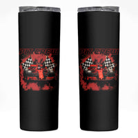 Racing Car Checkered Flag Skinny Tumbler Pit Crew Race Car