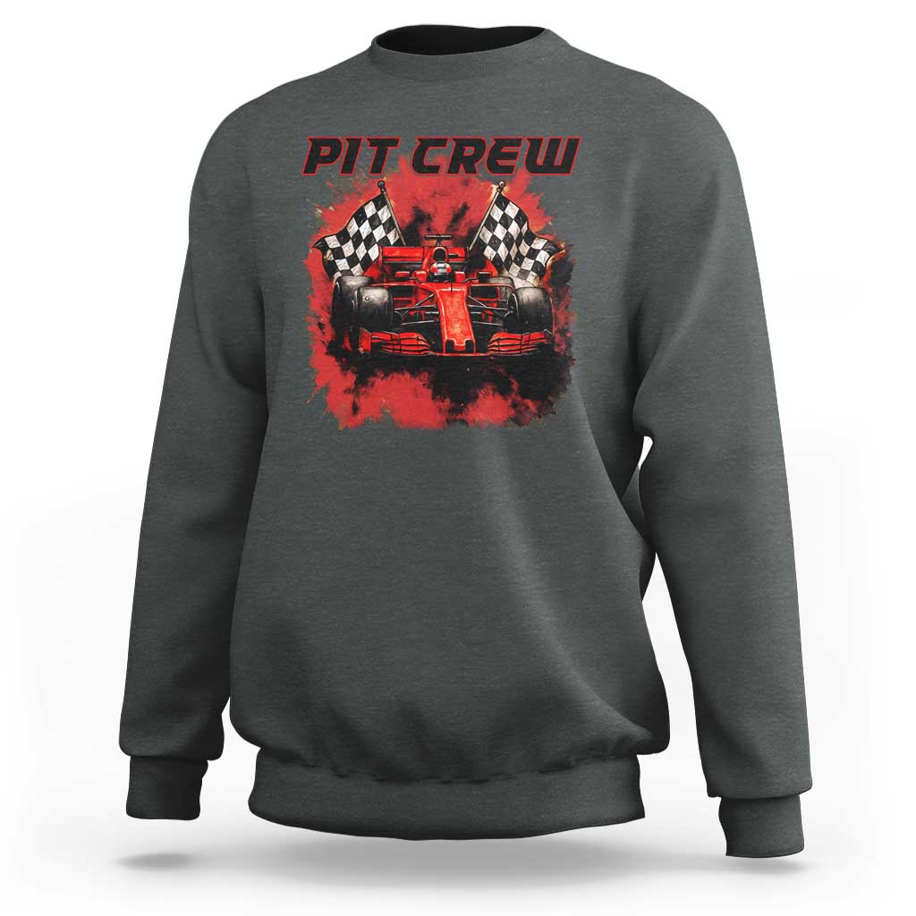 Racing Car Checkered Flag Sweatshirt Pit Crew Race Car - Wonder Print Shop