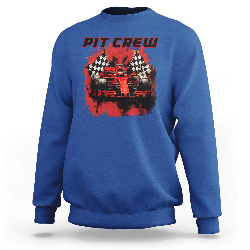 Racing Car Checkered Flag Sweatshirt Pit Crew Race Car - Wonder Print Shop