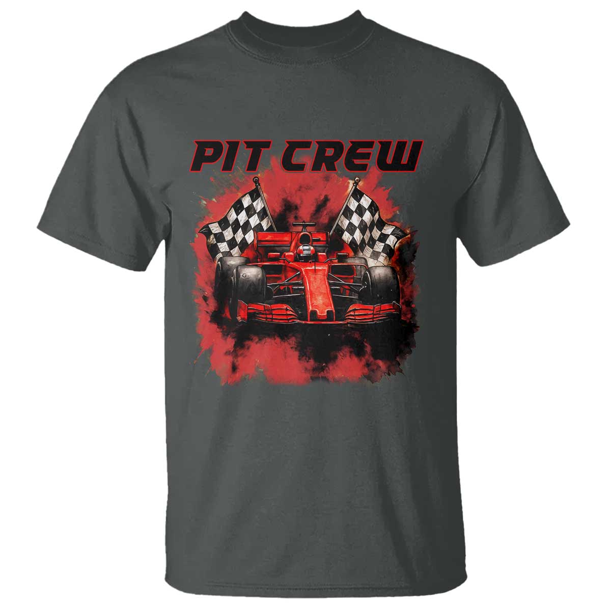 Racing Car Checkered Flag T Shirt Pit Crew Race Car - Wonder Print Shop