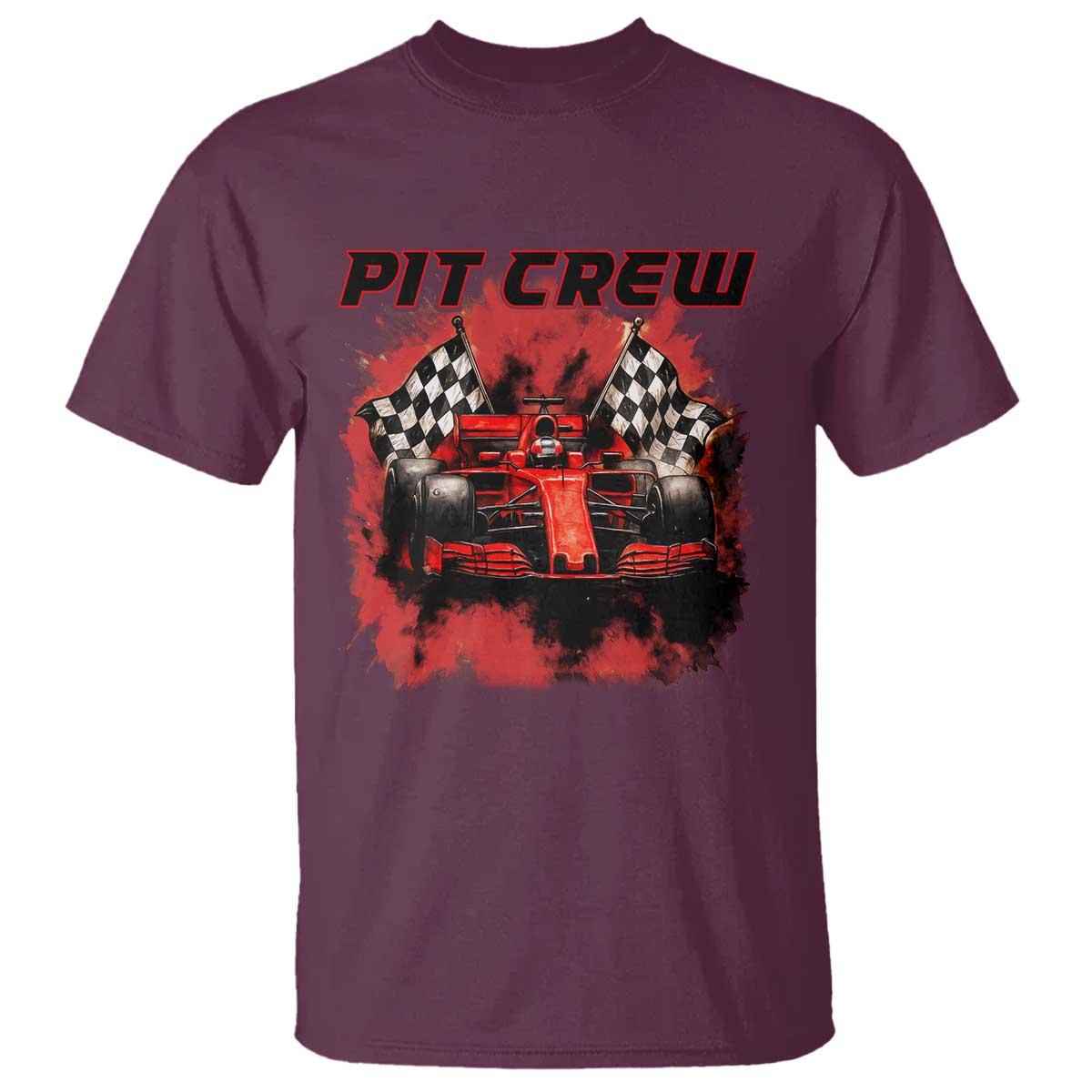 Racing Car Checkered Flag T Shirt Pit Crew Race Car - Wonder Print Shop