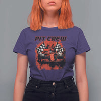 Racing Car Checkered Flag T Shirt For Women Pit Crew Race Car - Wonder Print Shop