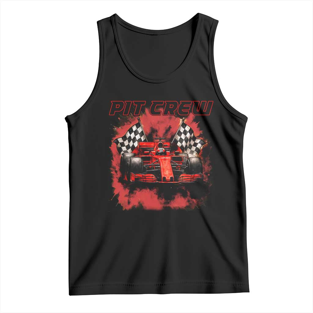 Racing Car Checkered Flag Tank Top Pit Crew Race Car - Wonder Print Shop