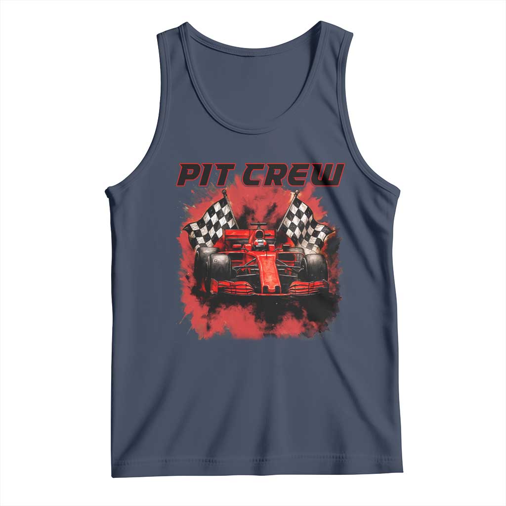 Racing Car Checkered Flag Tank Top Pit Crew Race Car - Wonder Print Shop