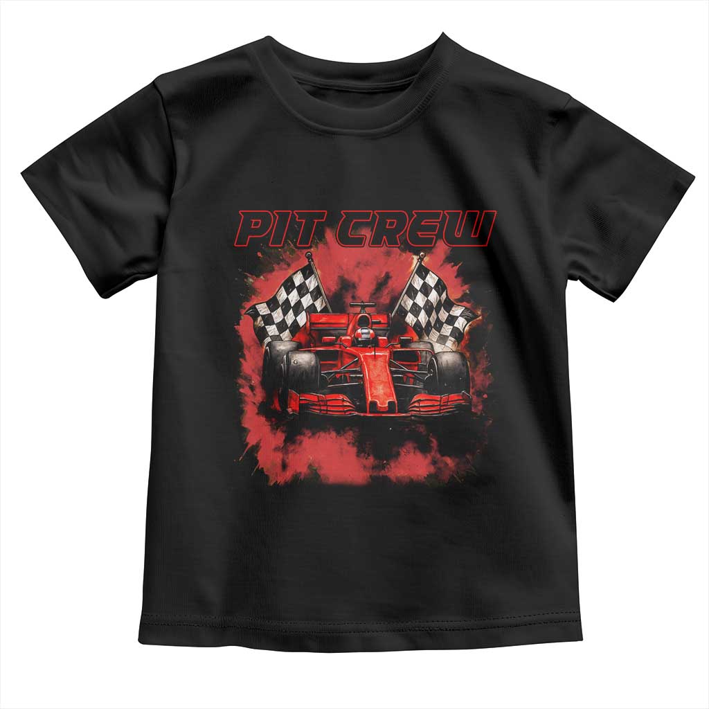 Racing Car Checkered Flag Toddler T Shirt Pit Crew Race Car - Wonder Print Shop
