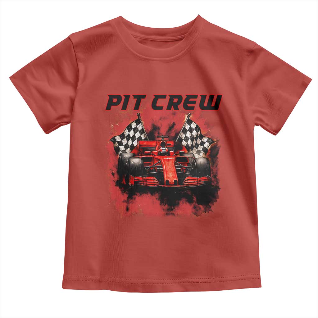 Racing Car Checkered Flag Toddler T Shirt Pit Crew Race Car - Wonder Print Shop