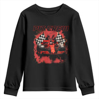 Racing Car Checkered Flag Youth Sweatshirt Pit Crew Race Car - Wonder Print Shop