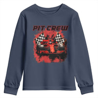Racing Car Checkered Flag Youth Sweatshirt Pit Crew Race Car - Wonder Print Shop