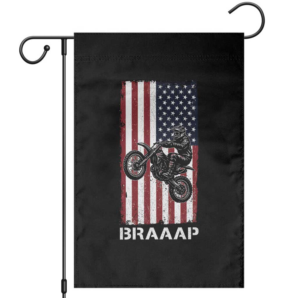 Dirt Bike Garden Flag Braaap American Flag Motocross - Wonder Print Shop