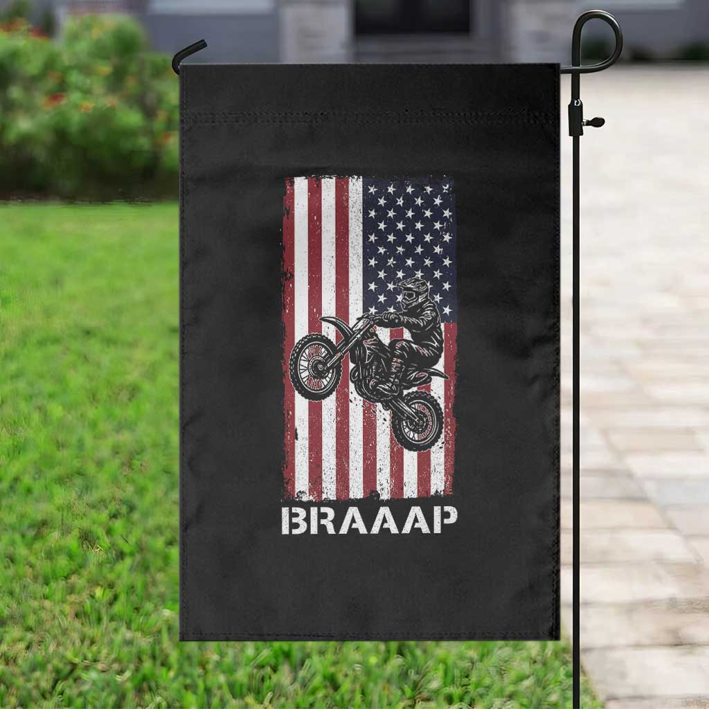 Dirt Bike Garden Flag Braaap American Flag Motocross - Wonder Print Shop