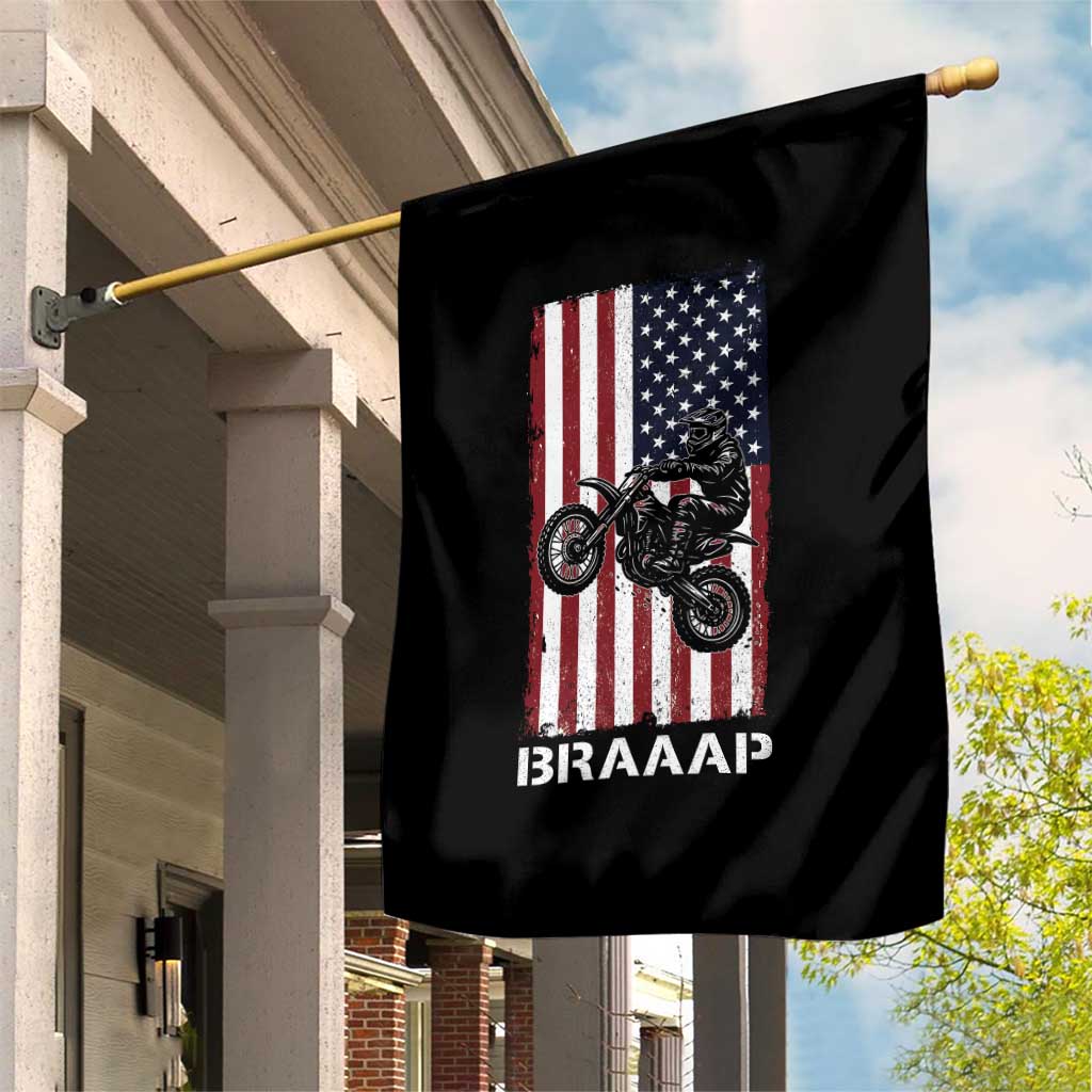 Dirt Bike Garden Flag Braaap American Flag Motocross - Wonder Print Shop