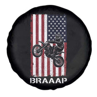 Dirt Bike Spare Tire Cover Braaap American Flag Motocross - Wonder Print Shop