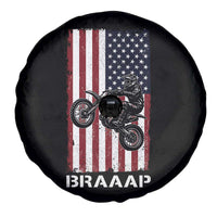 Dirt Bike Spare Tire Cover Braaap American Flag Motocross - Wonder Print Shop