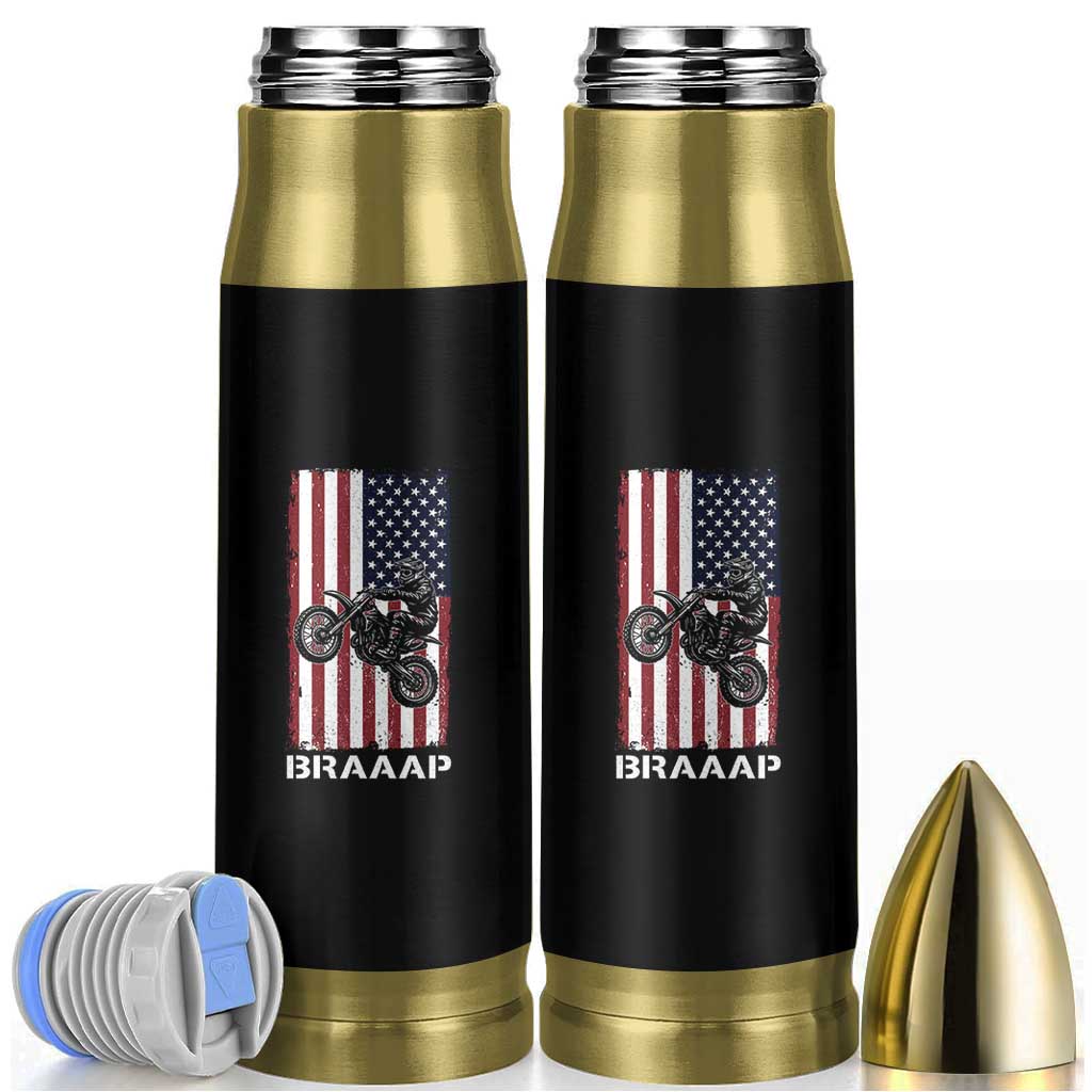 Dirt Bike Bullet Tumbler Braaap American Flag Motocross