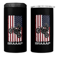 Dirt Bike 4 in 1 Can Cooler Tumbler Braaap American Flag Motocross