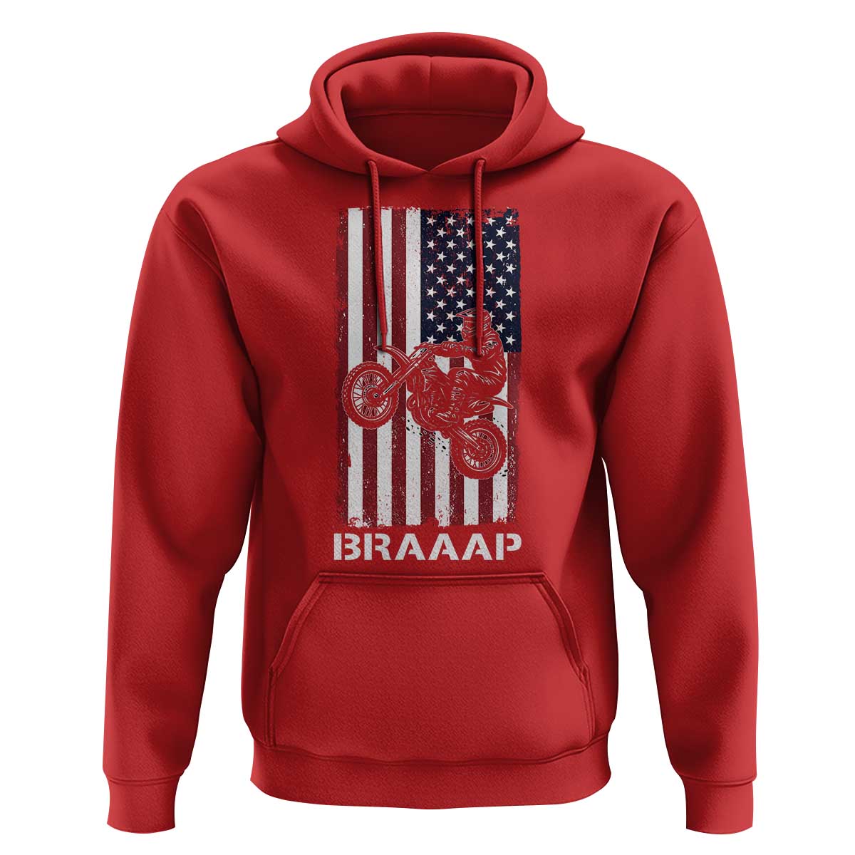 Dirt Bike Hoodie Braaap American Flag Motocross - Wonder Print Shop