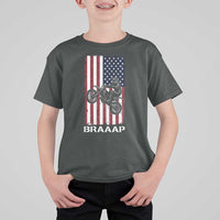 Dirt Bike T Shirt For Kid Braaap American Flag Motocross - Wonder Print Shop