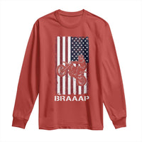 Dirt Bike Long Sleeve Shirt Braaap American Flag Motocross - Wonder Print Shop
