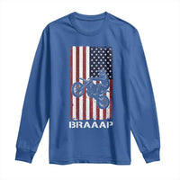 Dirt Bike Long Sleeve Shirt Braaap American Flag Motocross - Wonder Print Shop