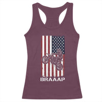 Dirt Bike Racerback Tank Top Braaap American Flag Motocross - Wonder Print Shop