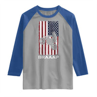 Dirt Bike Raglan Shirt Braaap American Flag Motocross - Wonder Print Shop