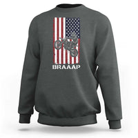 Dirt Bike Sweatshirt Braaap American Flag Motocross - Wonder Print Shop