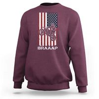 Dirt Bike Sweatshirt Braaap American Flag Motocross - Wonder Print Shop