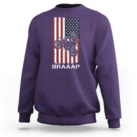 Dirt Bike Sweatshirt Braaap American Flag Motocross - Wonder Print Shop
