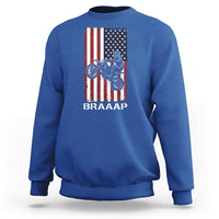 Dirt Bike Sweatshirt Braaap American Flag Motocross - Wonder Print Shop