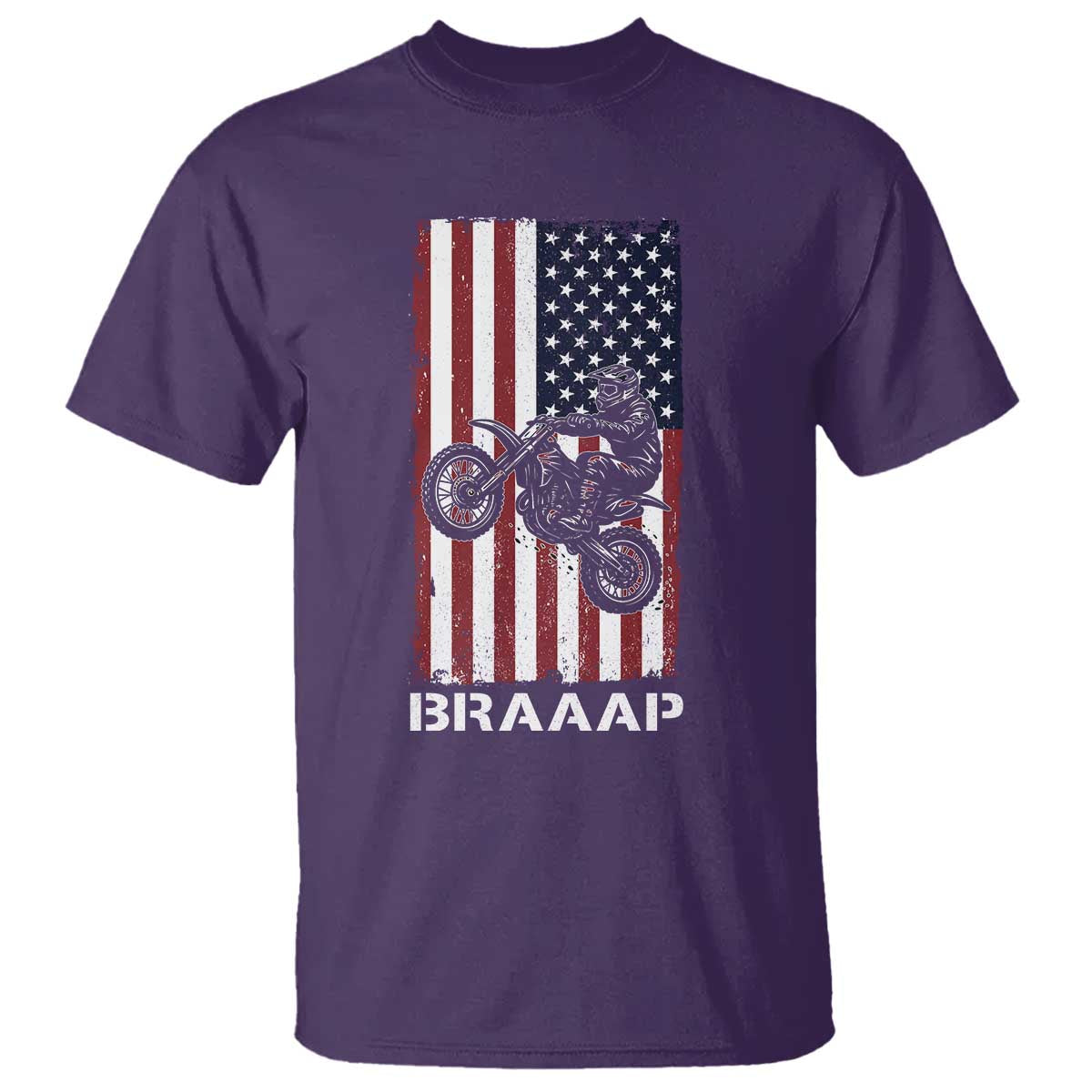 Dirt Bike T Shirt Braaap American Flag Motocross - Wonder Print Shop