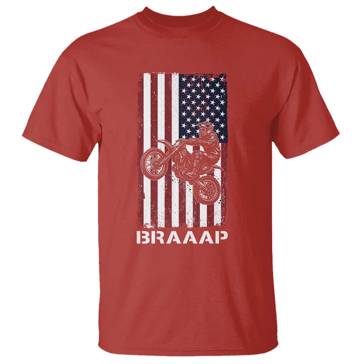 Dirt Bike T Shirt Braaap American Flag Motocross - Wonder Print Shop