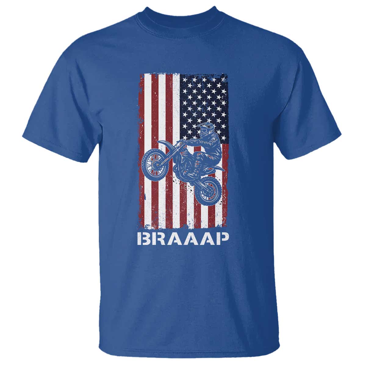 Dirt Bike T Shirt Braaap American Flag Motocross - Wonder Print Shop
