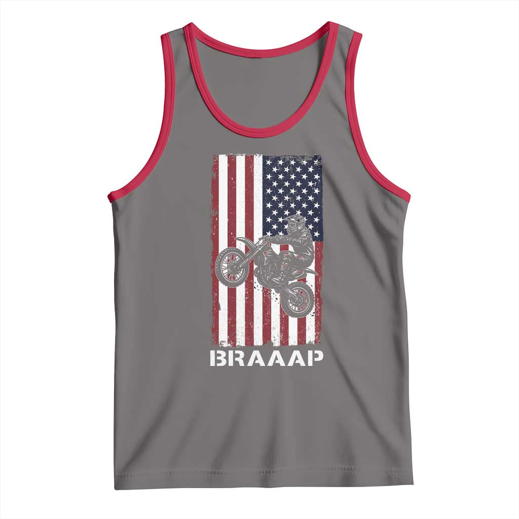 Dirt Bike Tank Top Braaap American Flag Motocross - Wonder Print Shop