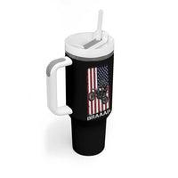 Dirt Bike Tumbler With Handle Braaap American Flag Motocross