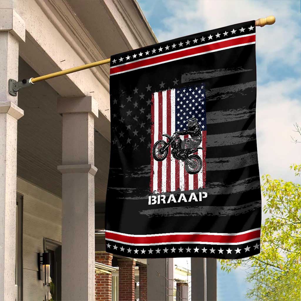 Dirt Bike Garden Flag Braaap American Flag Motocross