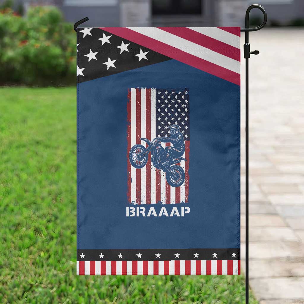 Dirt Bike Garden Flag Braaap American Flag Motocross
