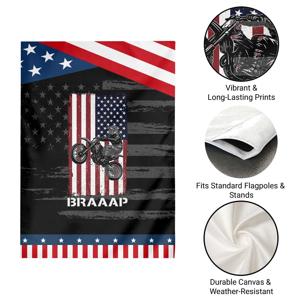 Dirt Bike Garden Flag Braaap American Flag Motocross